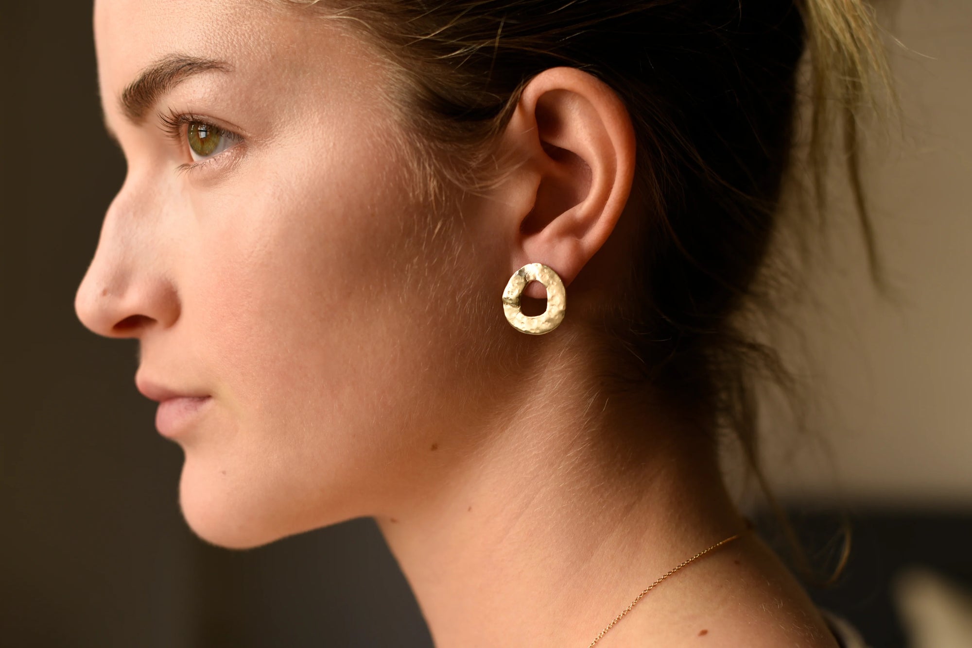Hammered Donut Stud Earrings