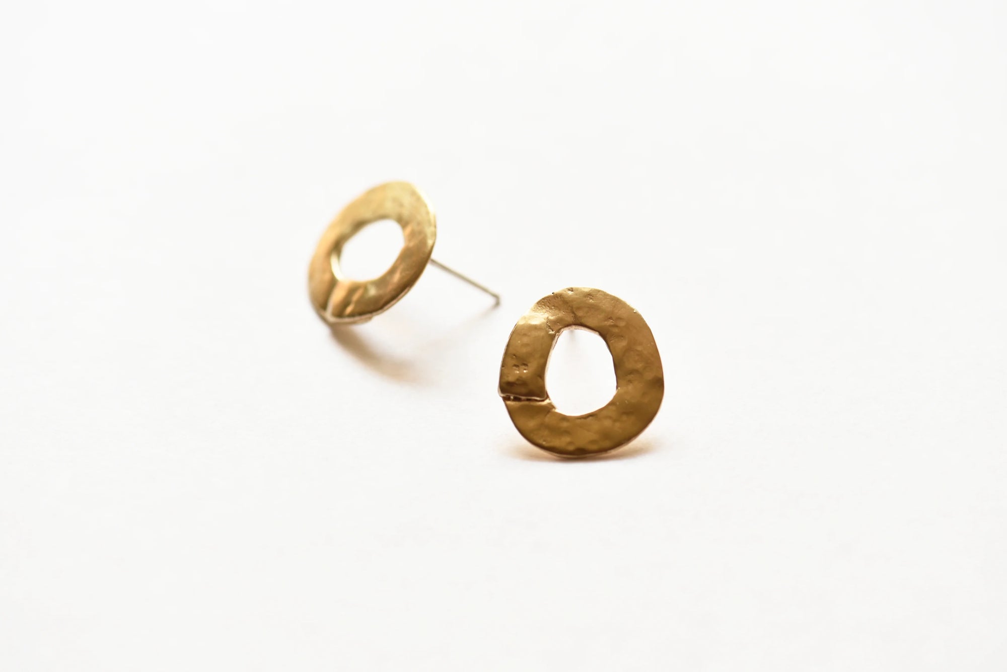 Hammered Donut Stud Earrings
