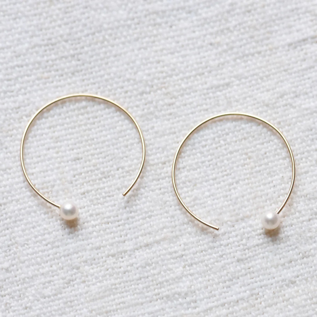Pearl Threader Hoops