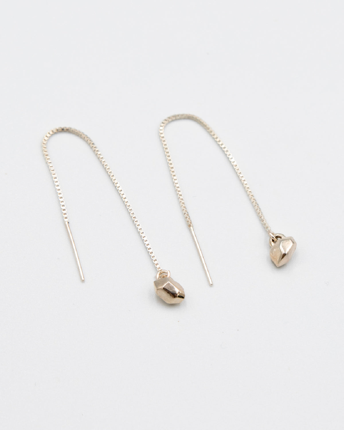 Silver Nugget Threader Earrings