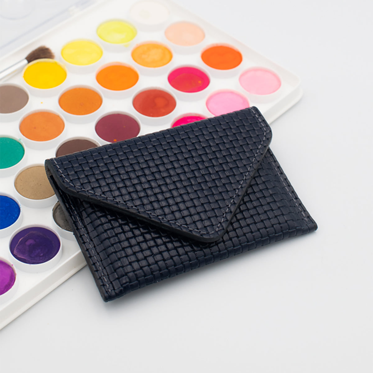 Woven Leather RFID Card Wallet
