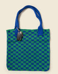 Woven Checkered Tote Bag