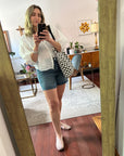 Woven Checkered Tote Bag