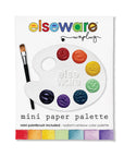 Mini paper watercolor palette in Radiant Rainbow colors with a small brush