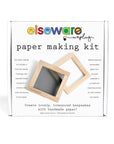 Elseware Unplug paper making kit box with a pine wood mold and deckle on the front