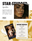 Fazit star-studded speckles graphic with the three-step press, pat, peel instructions