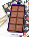 Miss Maude's Theater Bar open in a purple box with squares like Popcorn and Mint
