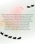 Text poem from Edward Gorey's Eclectic Decor about Christmas decor with black cat illustrations on a gradient background
