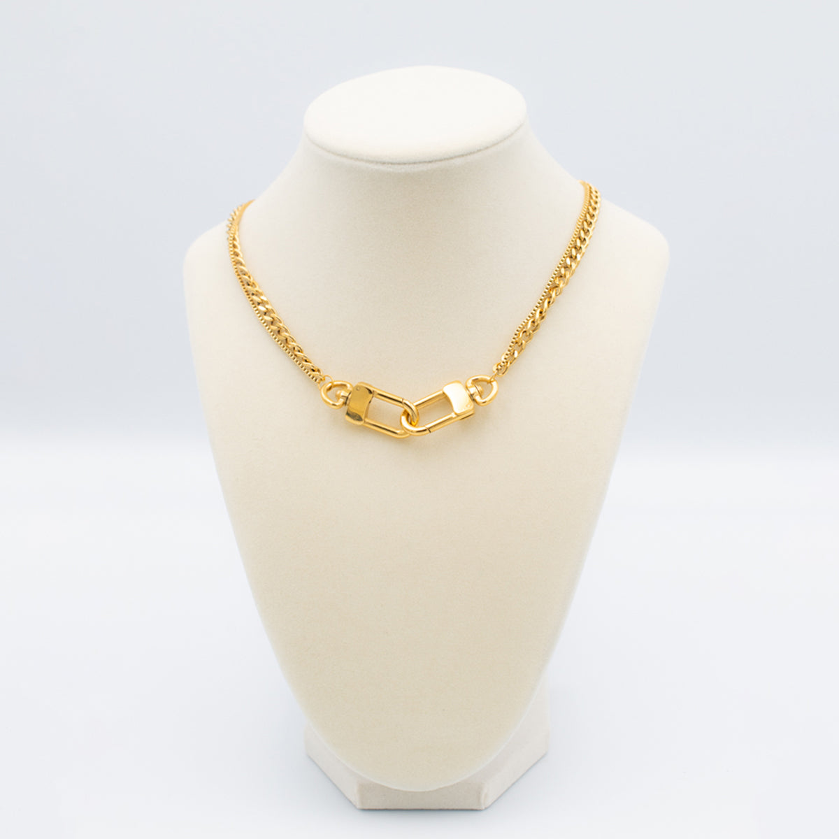 gold double chain necklace