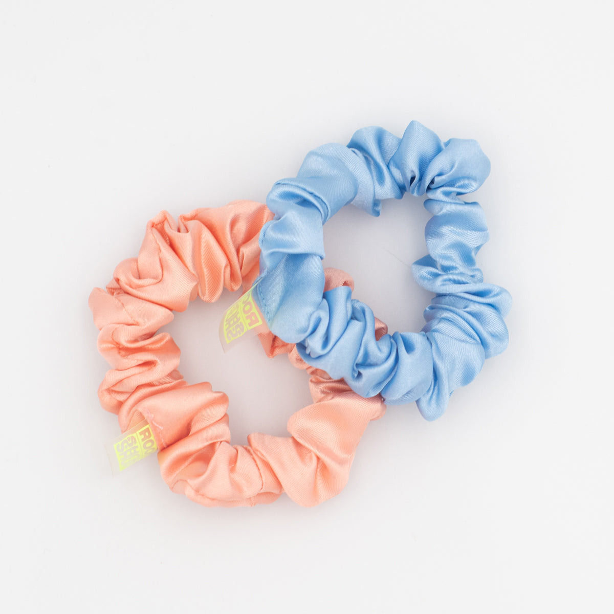 pink and blue baby satin scrunchie bundle