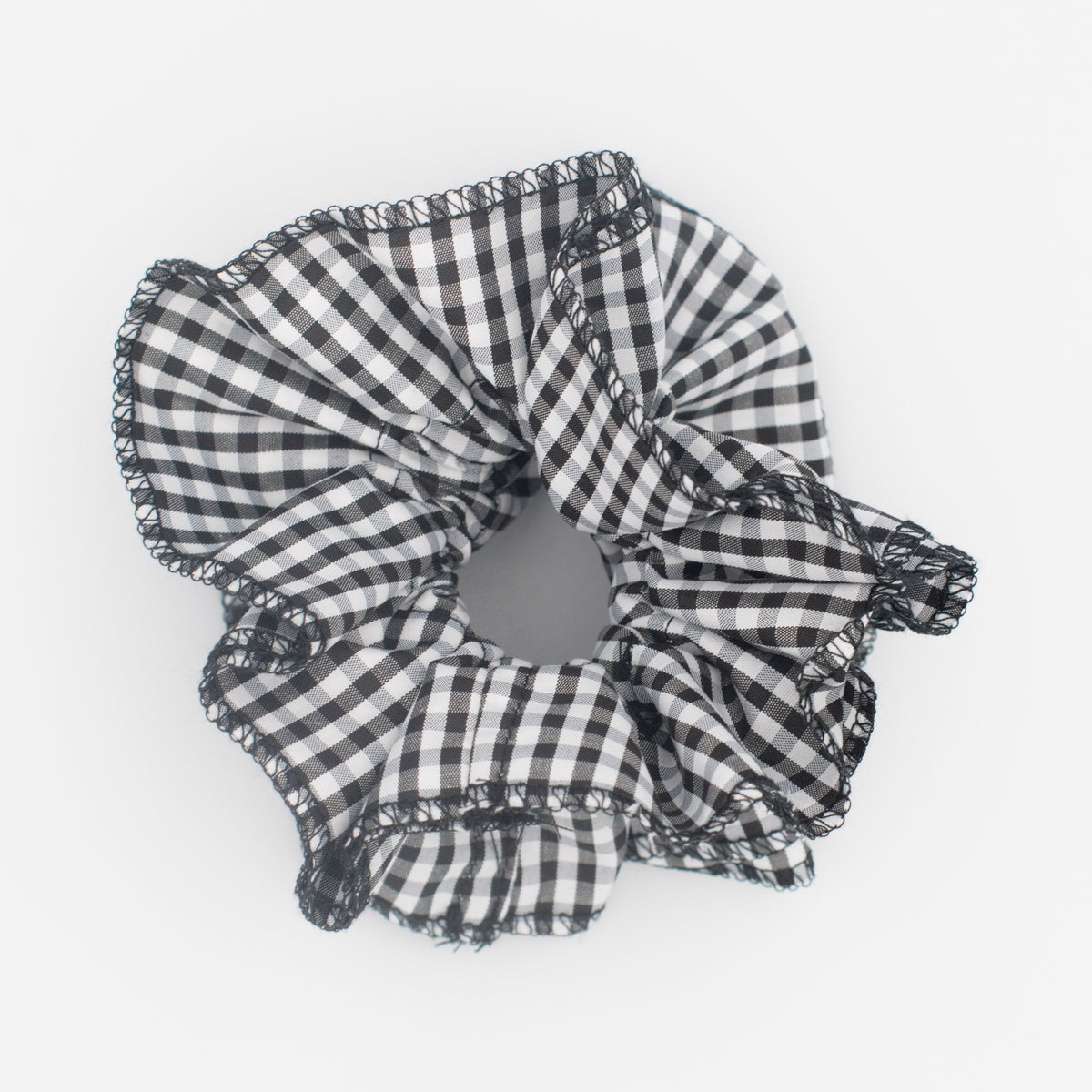 gingham ruffle scrunchie
