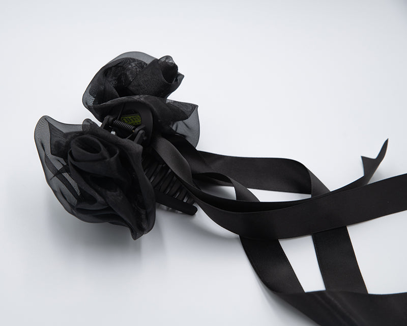 Rose Claw Clip | Black