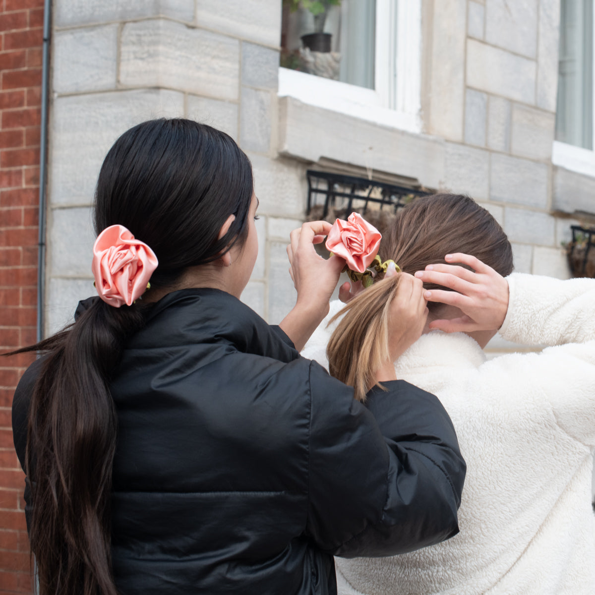Rosette Satin Scrunchie