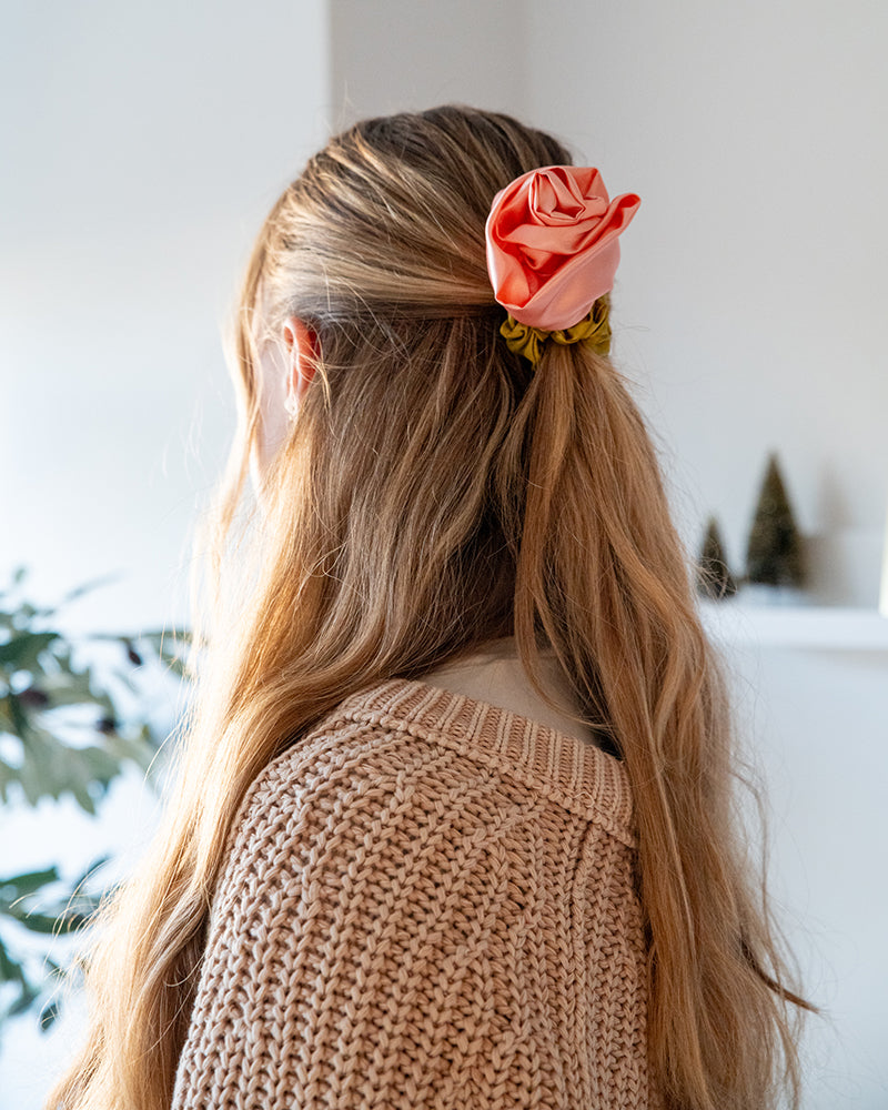 Rosette Satin Scrunchie