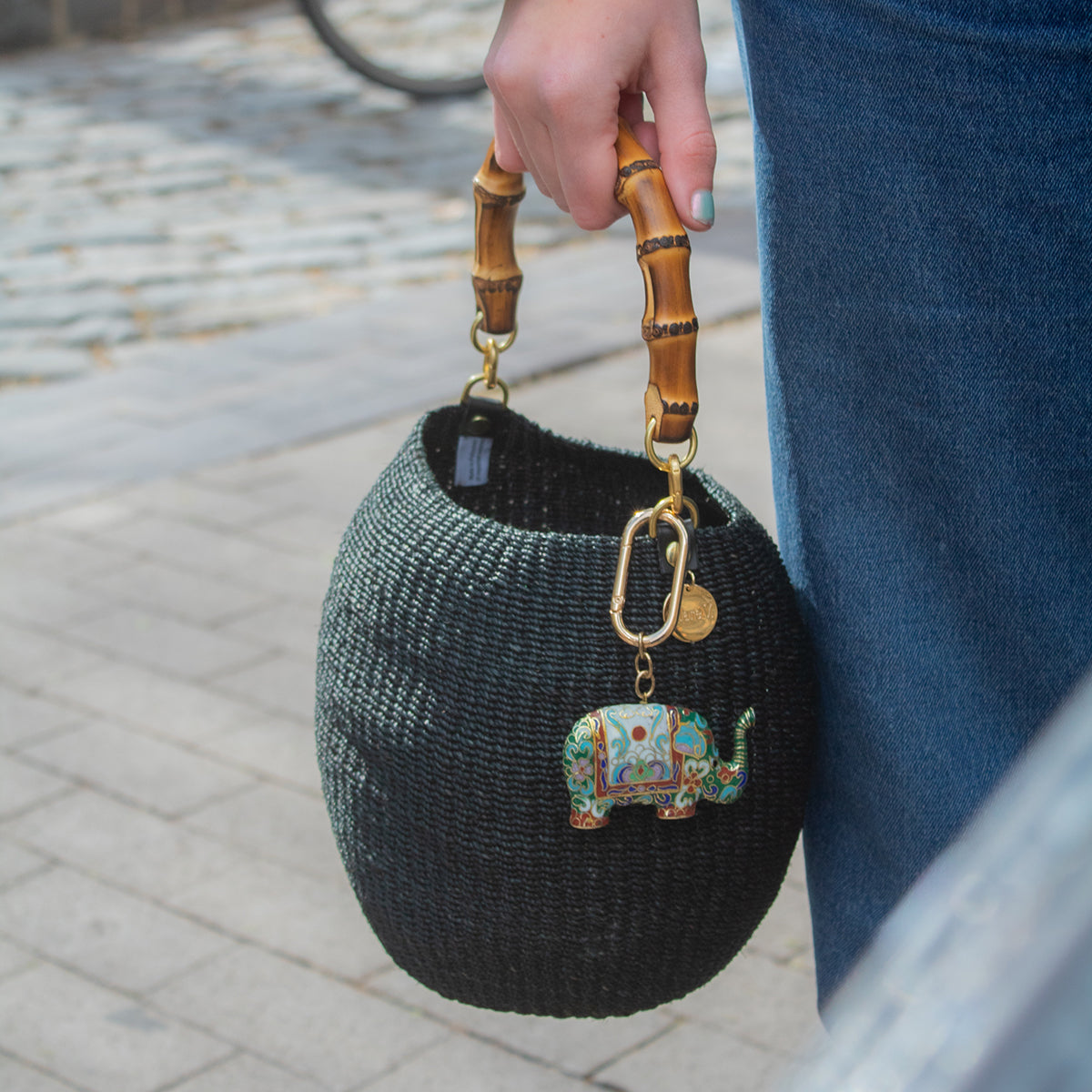 Vintage Cloisonné Elephant Bag Charm