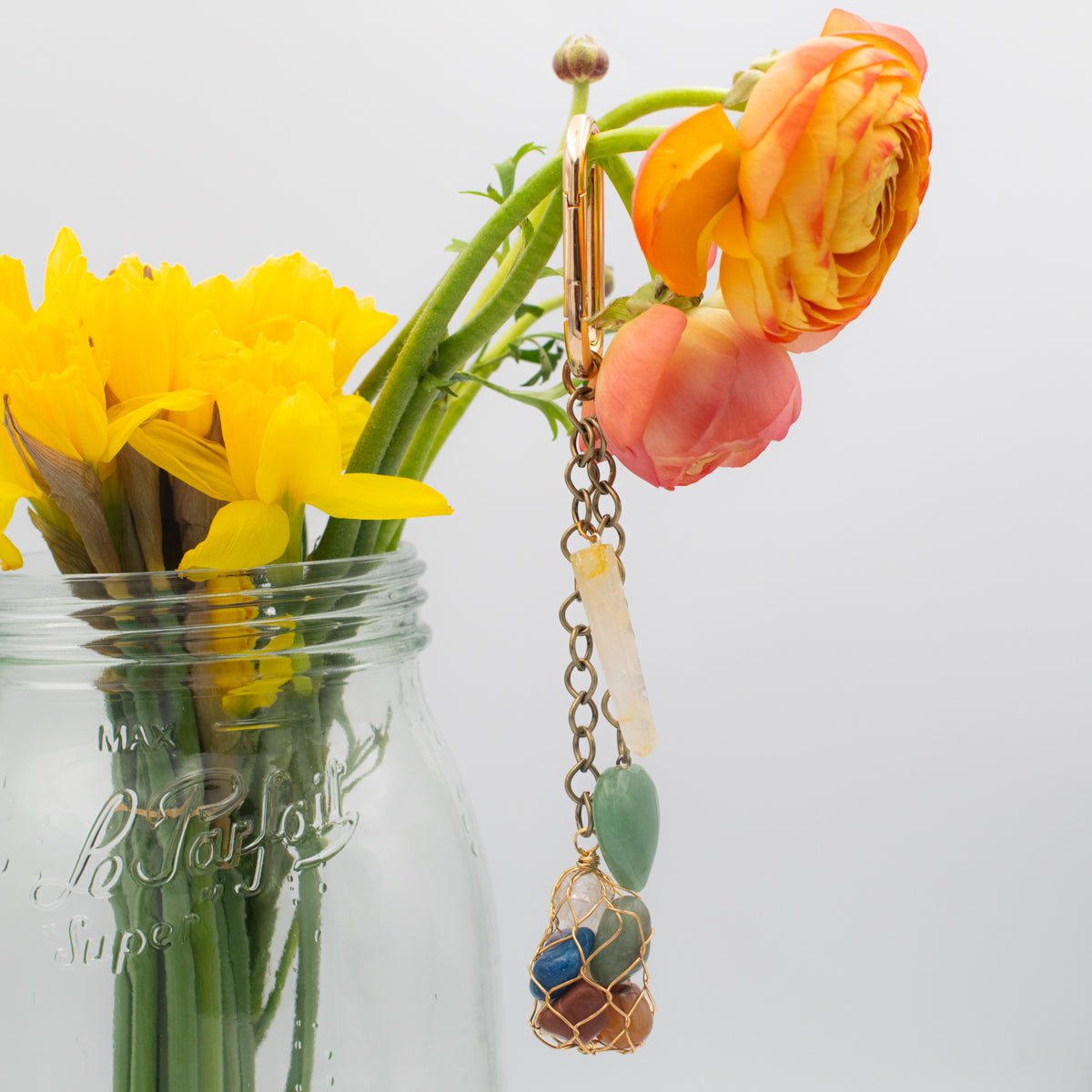 Gem-Wired Pendant Bag Charm