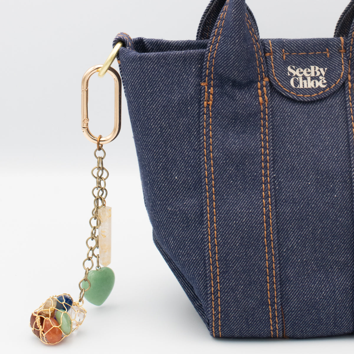 Gem-Wired Pendant Bag Charm