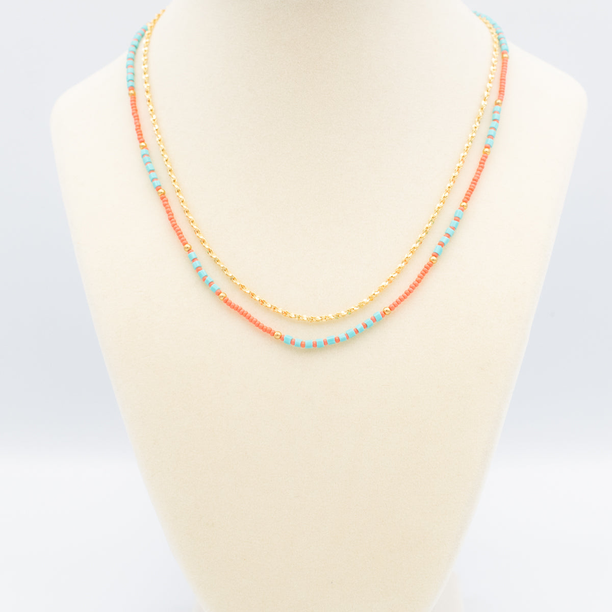 Chain + Beaded Necklace Set