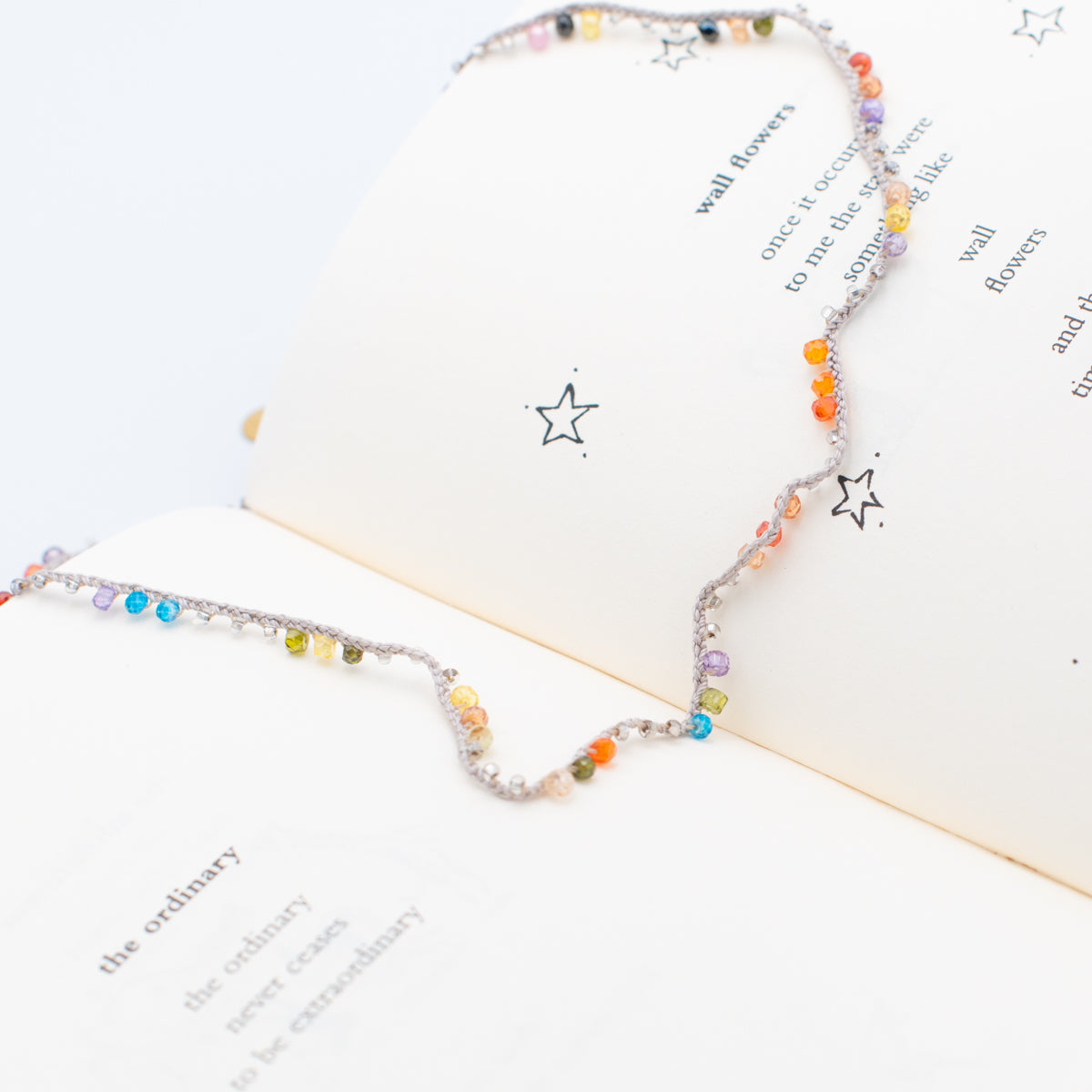 crochet gemstone necklace