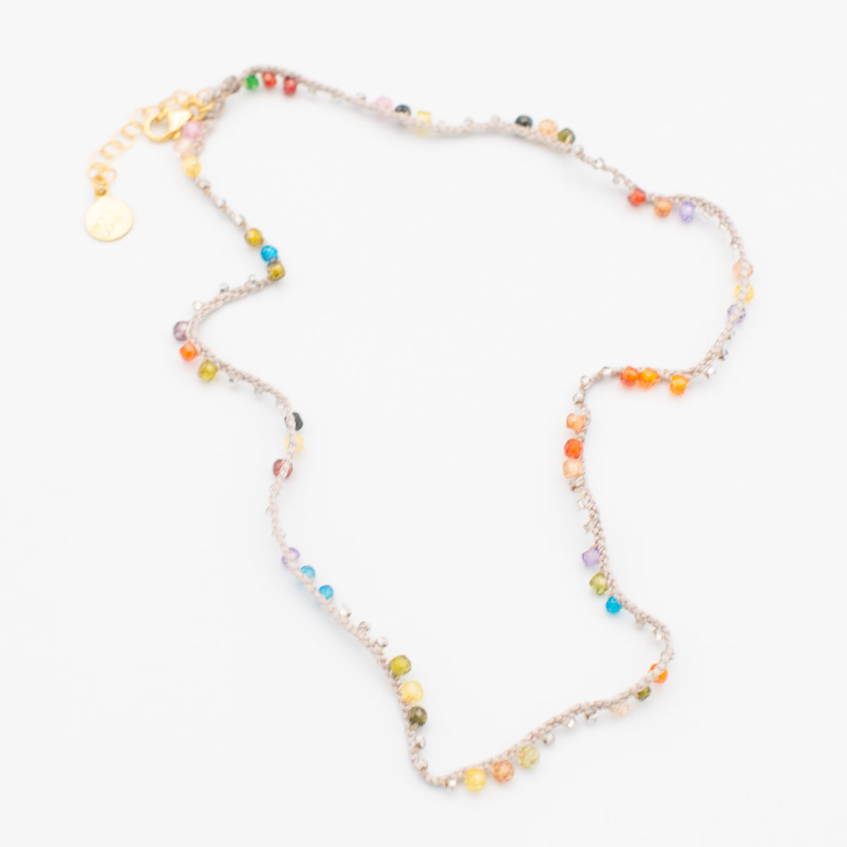 crochet gemstone necklace