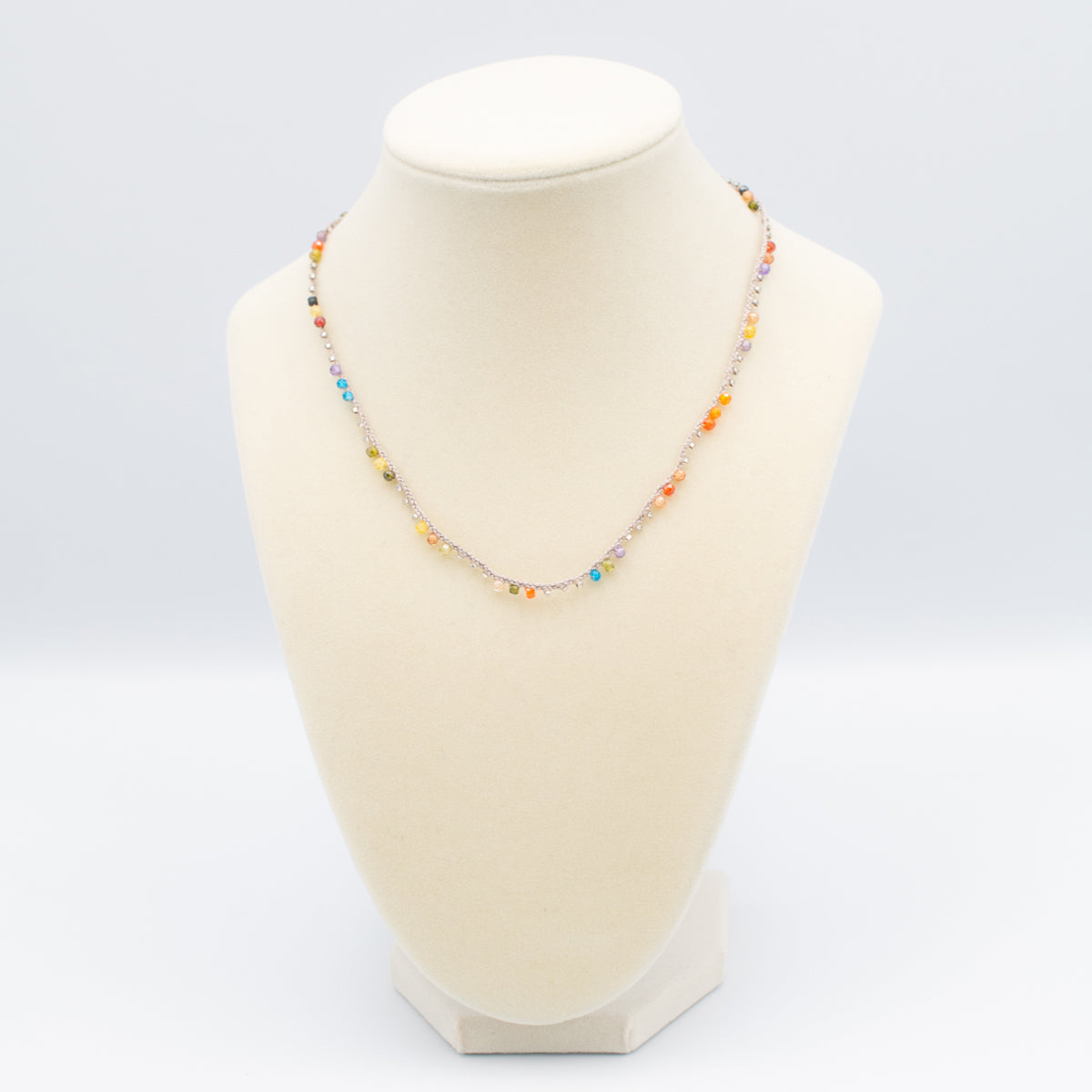 crochet gemstone necklace