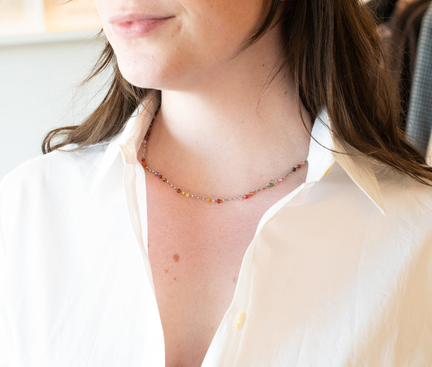 Gemstone Crocheted Necklace