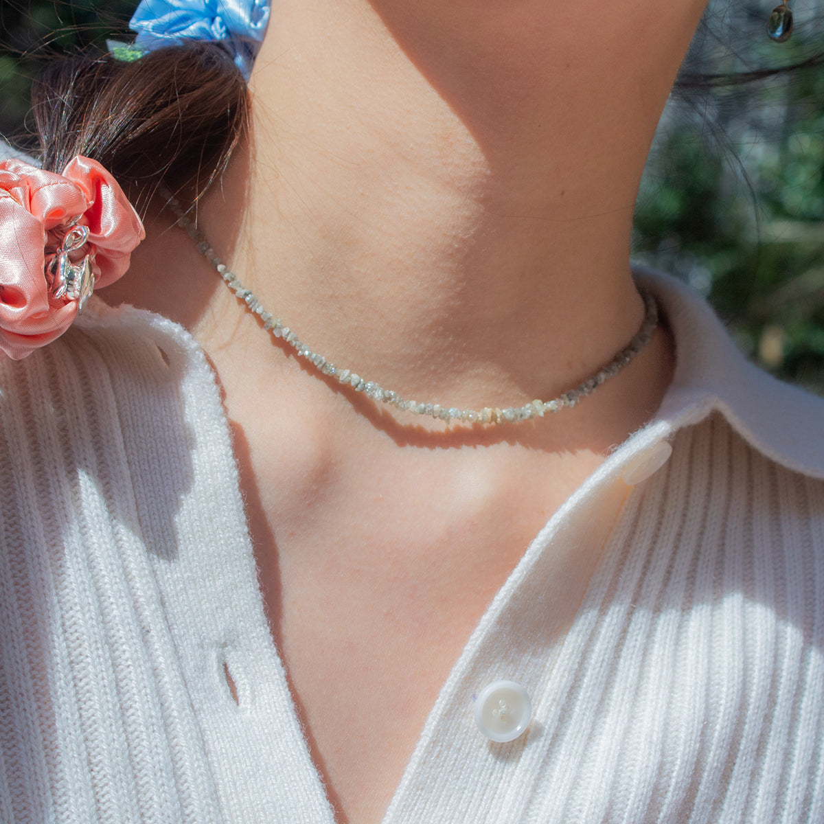 Rough Diamond Beaded Necklace