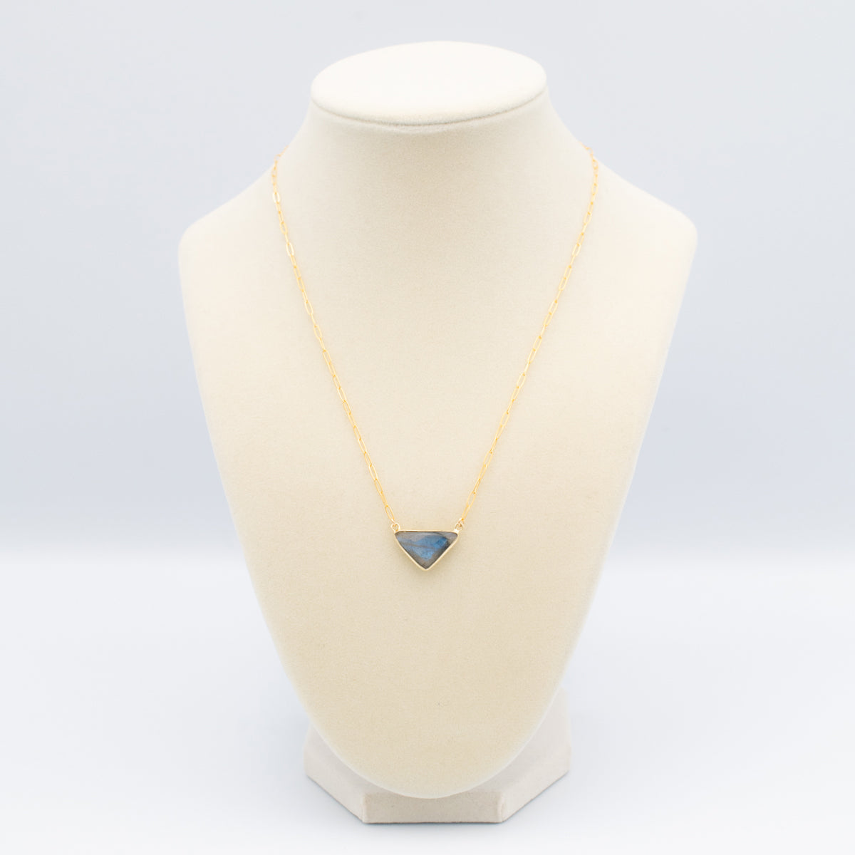 labradorite gold-filled pendant necklaceson paperclip chain