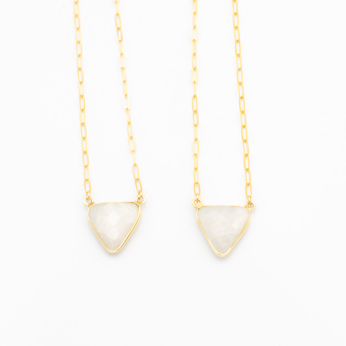moonstone gold-filled pendant necklaces on paperclip chain