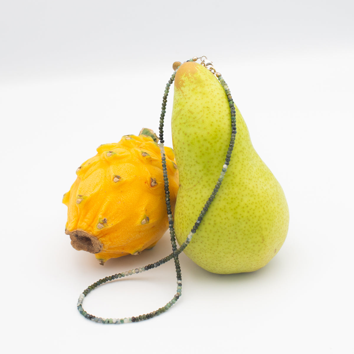 Green garnet beaded necklace