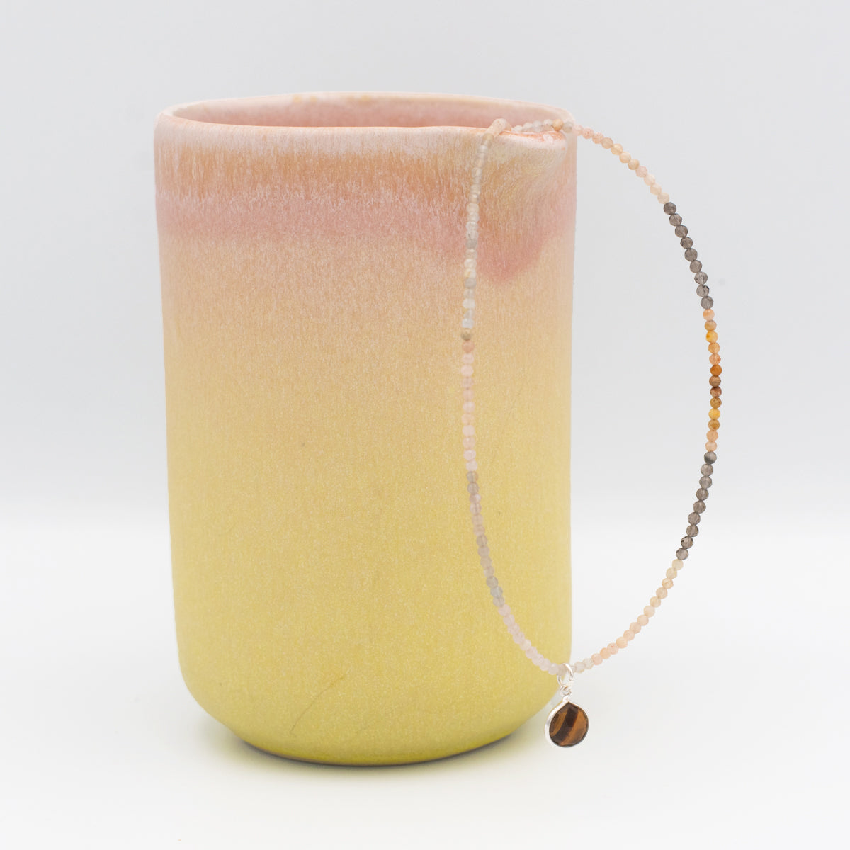 Tiger's Eye + Ocean Moonstone Beaded Necklace