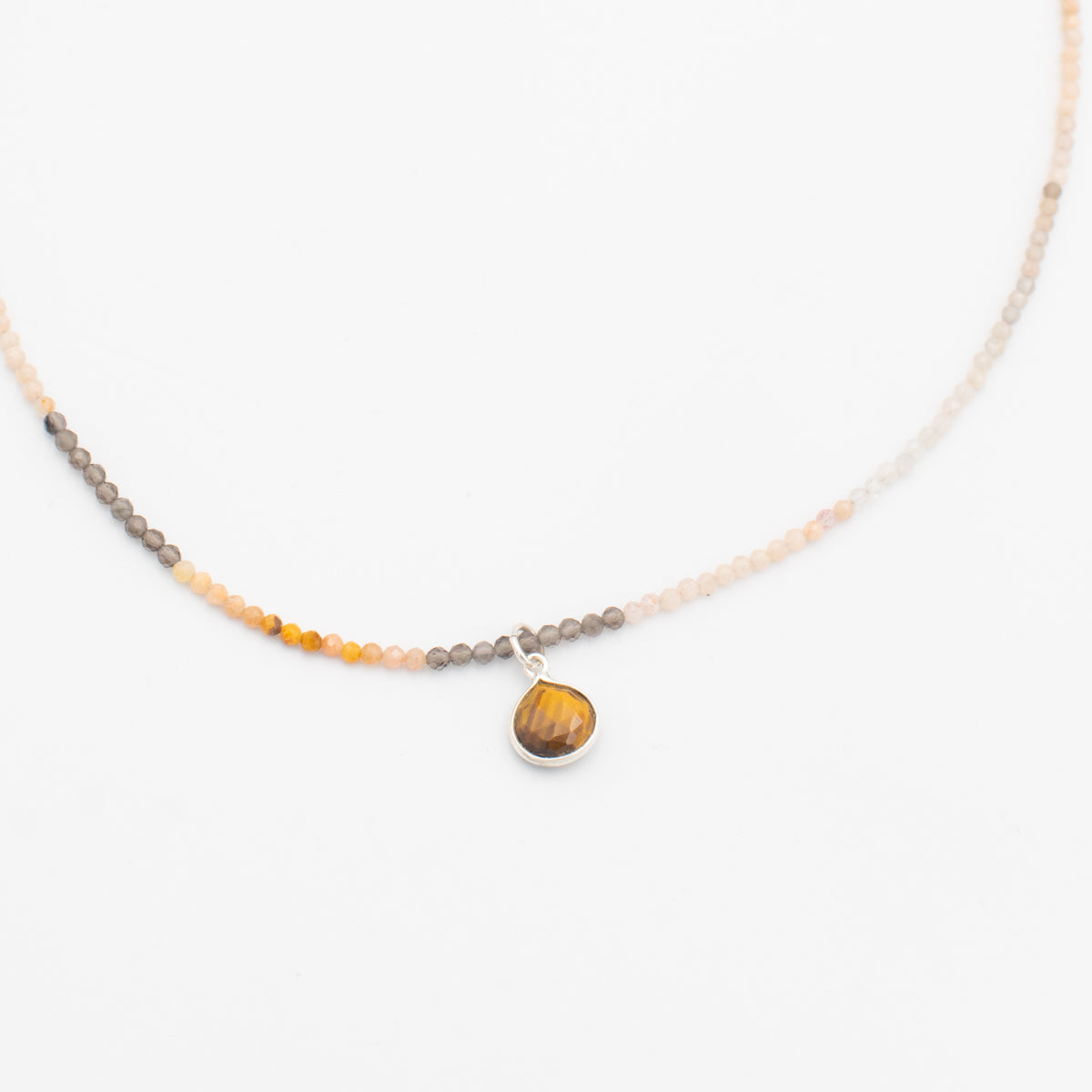 Tiger's Eye + Ocean Moonstone Beaded Necklace