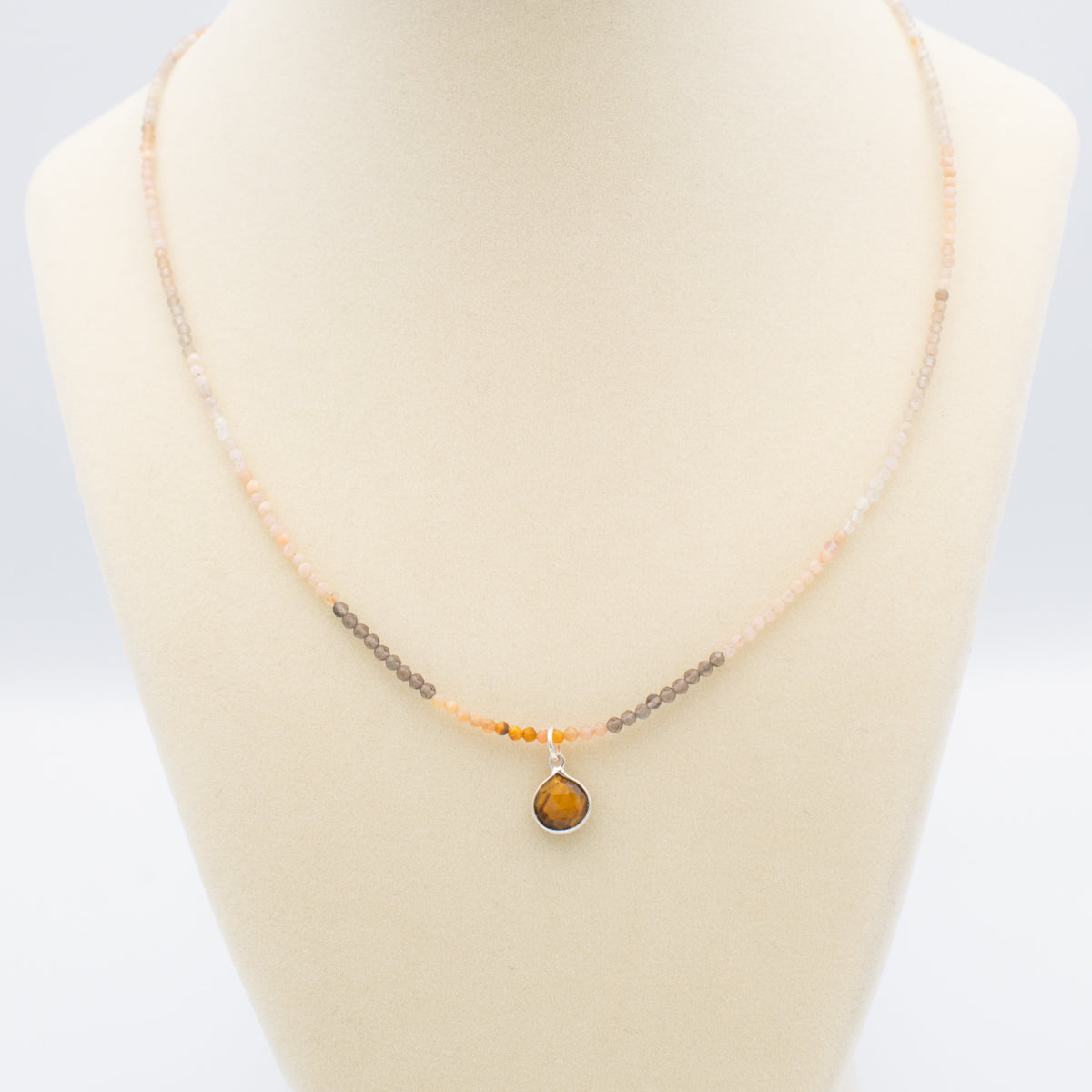 Tiger's Eye + Ocean Moonstone Beaded Necklace