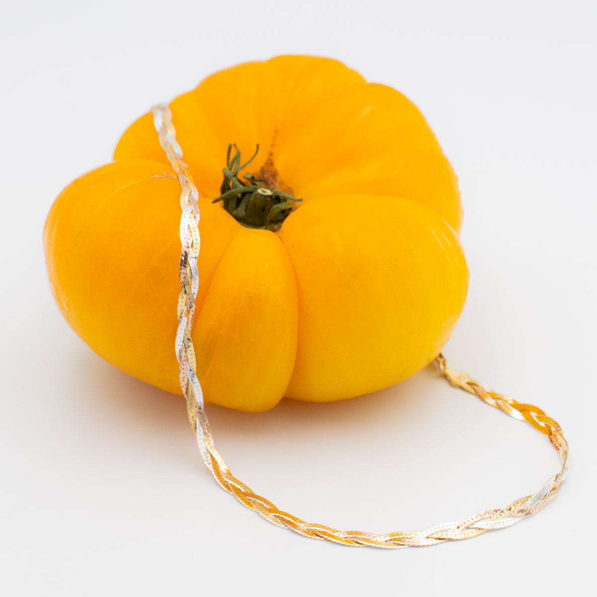 Braided 3-Tone Chain Necklace