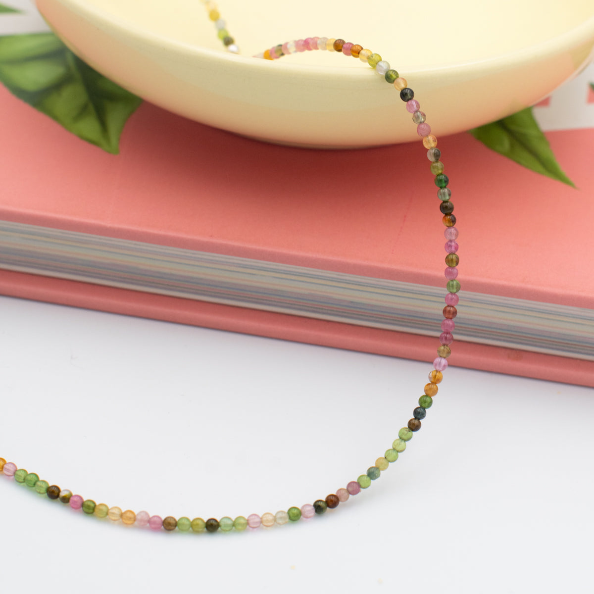 Watermelon Tourmaline Beaded Necklace