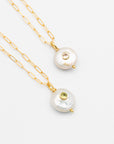Pearl Pendant With Set-In Gemstone