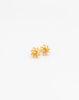 Vintage Petal Twirl Studs W/ Diamond