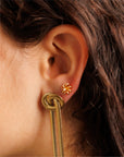 Vintage Petal Twirl Studs W/ Diamond
