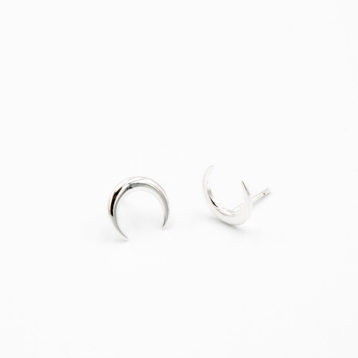 Sterling Silver Moon Studs