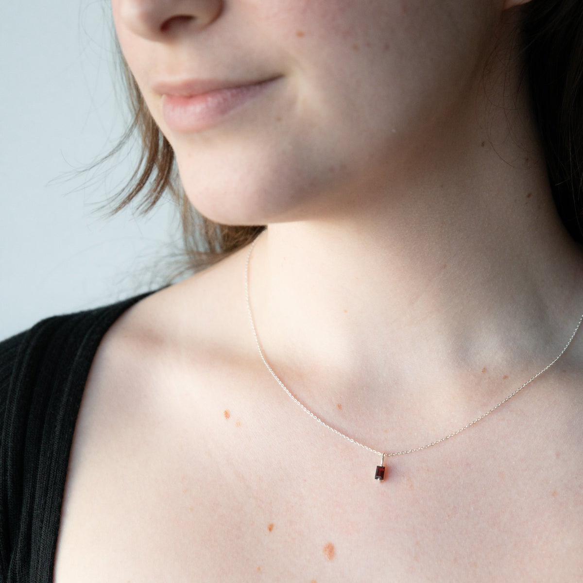 Tiny Garnet Necklace