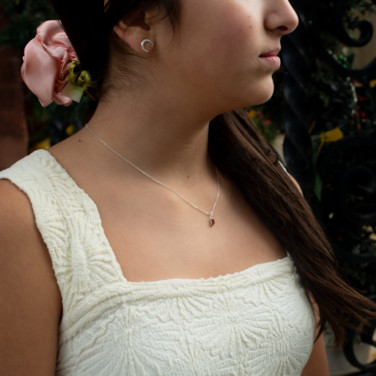 Tiny Garnet Necklace