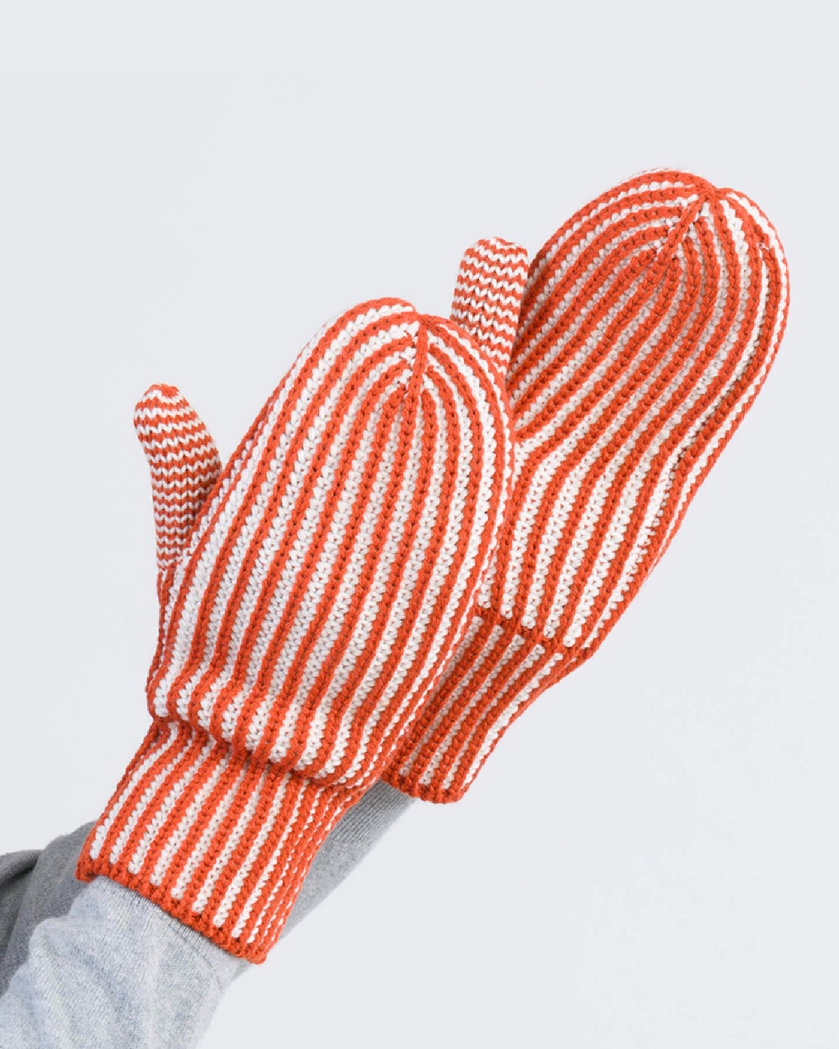 Stripe Knit Mittens