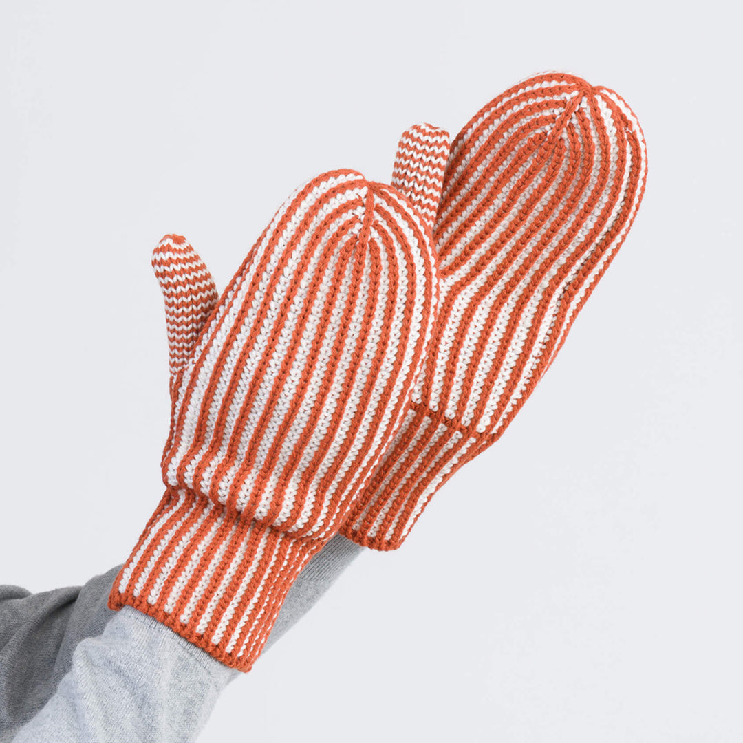 Stripe Knit Mittens