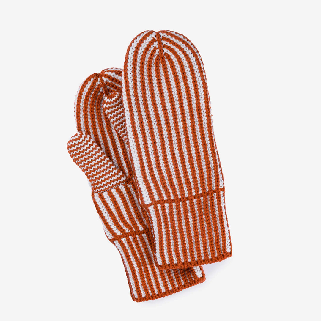 Stripe Knit Mittens