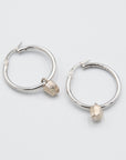 Silver Nugget Hoop Earrings