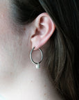 Silver Nugget Hoop Earrings