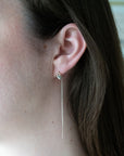 Silver Nugget Threader Earrings