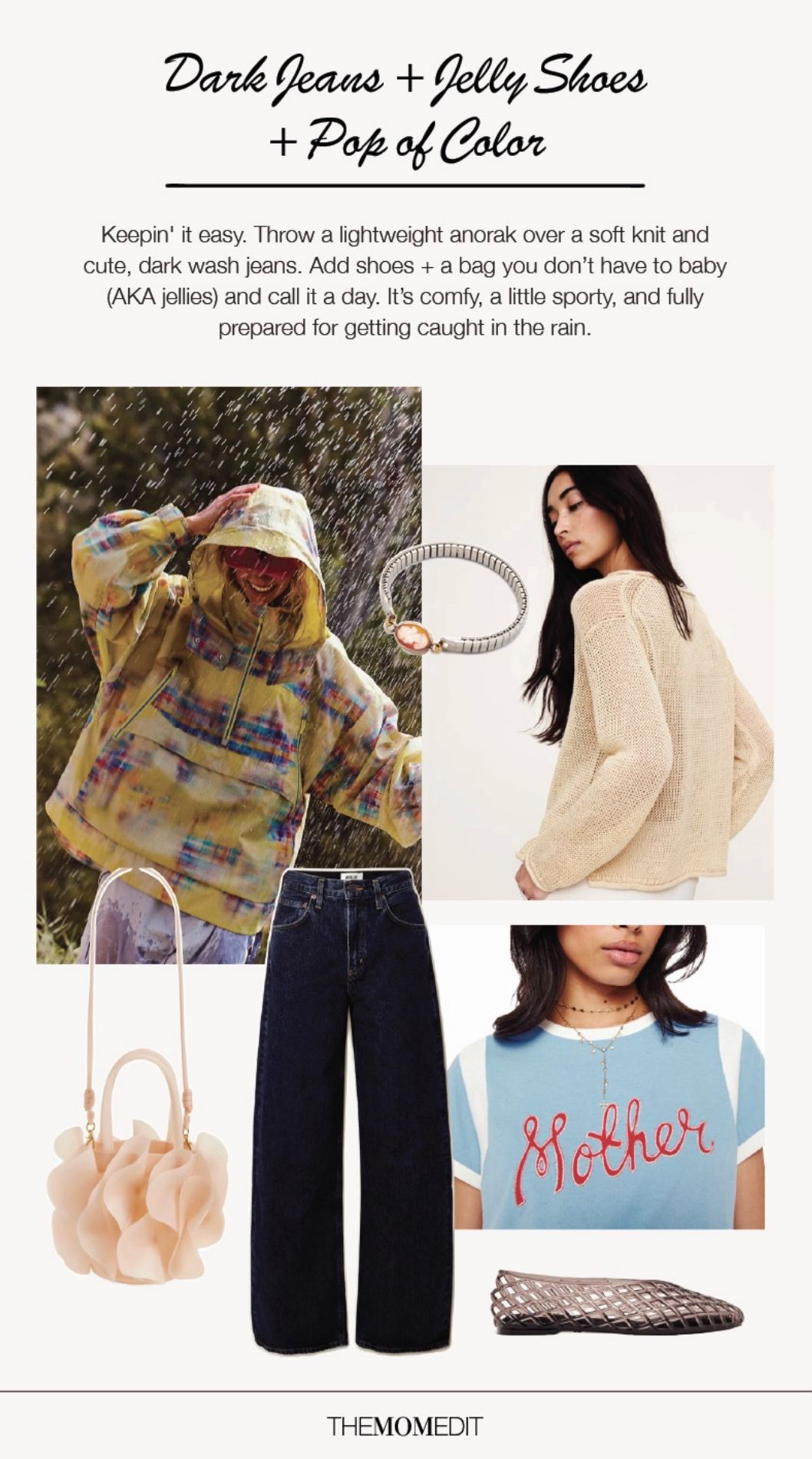 Downloadable style guide with rain jacket outfit inspiration