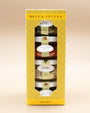 Bella Cucina Piccolo Pesto set with four small jars in a yellow window gift box
