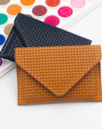 Woven Leather RFID Card Wallet